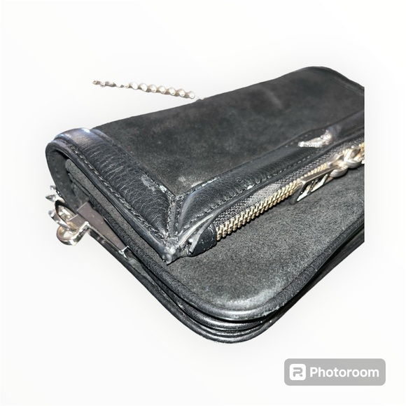 ZADIG & VOLTAIRE Rock Nano Suede Clutch - Black w Silver Hardware - Picture 10 of 10